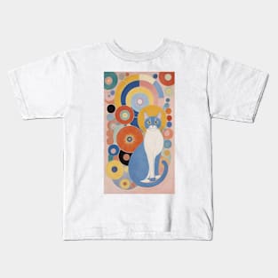 Feline Kaleidoscope: Inspired by Hilma af Klint Kids T-Shirt